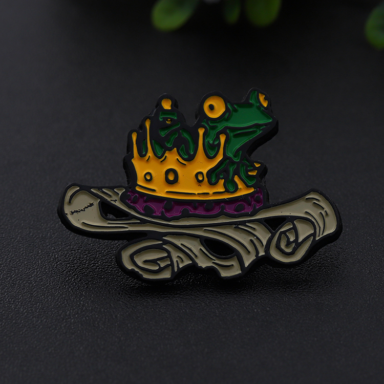 Personalized Iron Black Frog Pin