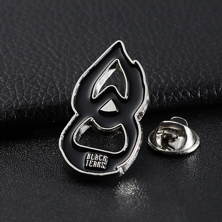 Custom Metal Cut Out Black Pin with Enamel