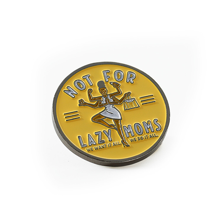 Metal Customized Silver Enamel Lazy Mons Pin