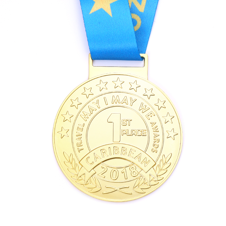 High Quality Metal Mat Gold Award Medal for Caribbean Diving