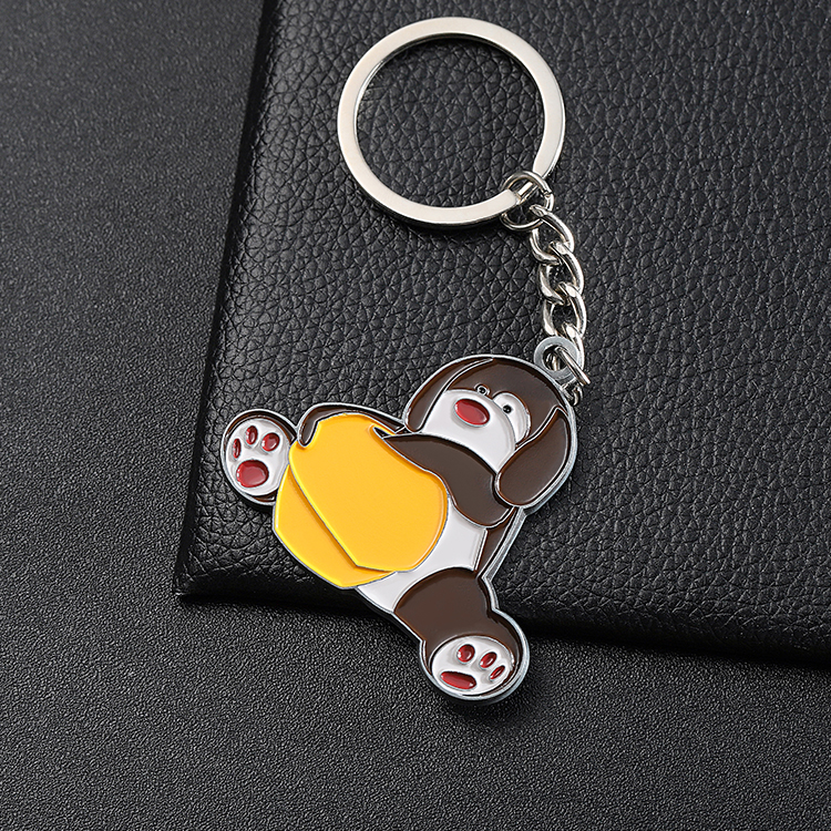 Soft Enamel Custom Metal Dog Keychain for Business