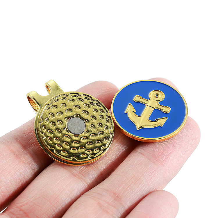 Metal Custom Gold Anchor Cap Clip for Golf