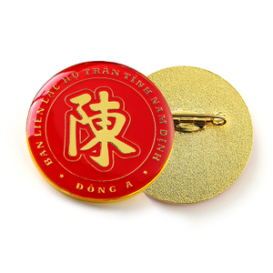 Metal Custom Gold Round Name Pin