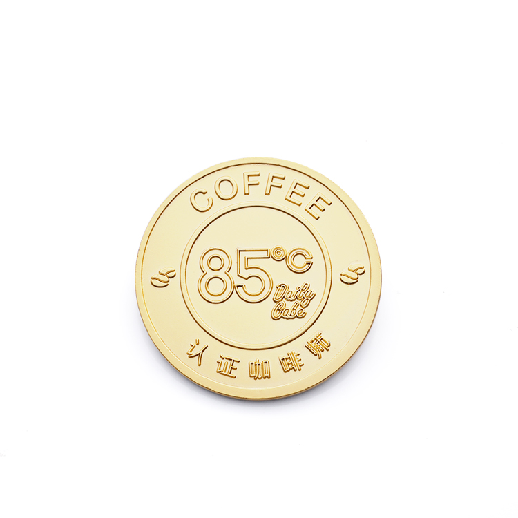 Die Struck Round Metal 24K Gold Pin