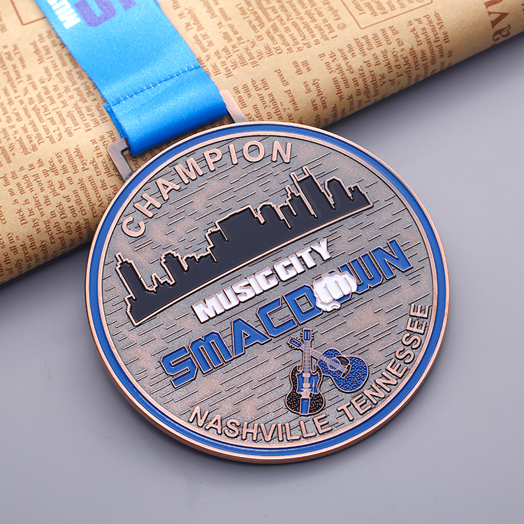 Customized Metal Smackdown Trail Medal for Music
