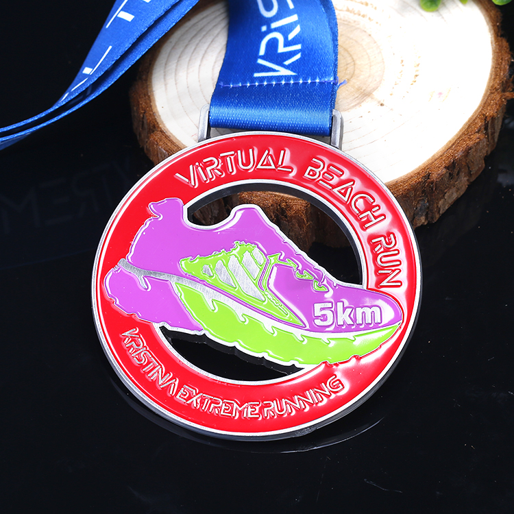 Metal Custom Shoes Design Beach Run Sports Medal for Winner