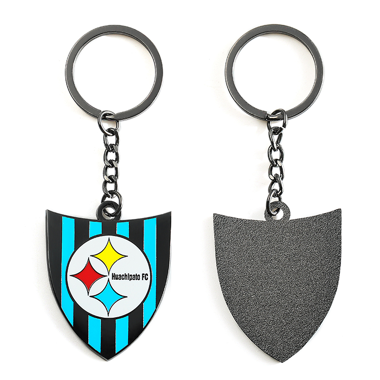 Hard Enamel Custom Metal Shield Shape Keychain for Gift