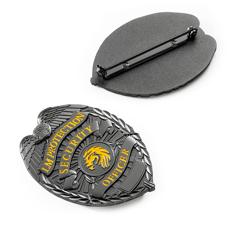 Custom Metal 3D Black Security Badge