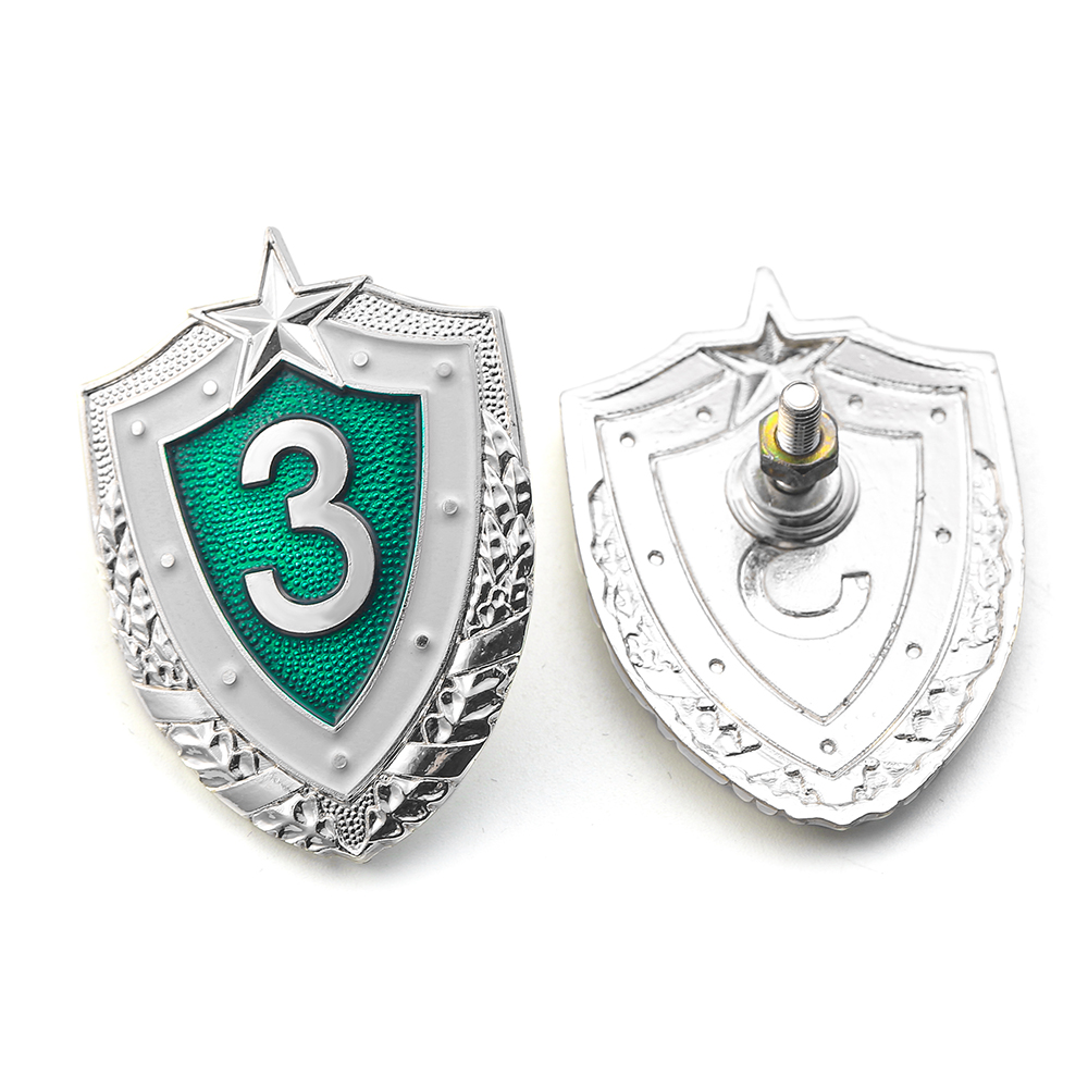 Shield Metal Silver Transparent Enamel Badge