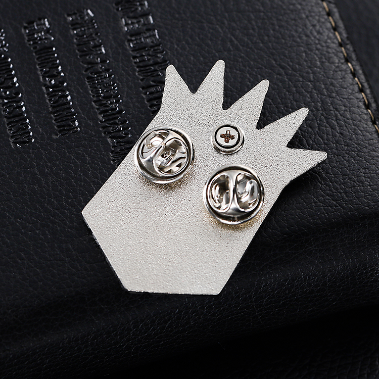 Metal Customized Silver Kings Crown 2 in 1 Pin