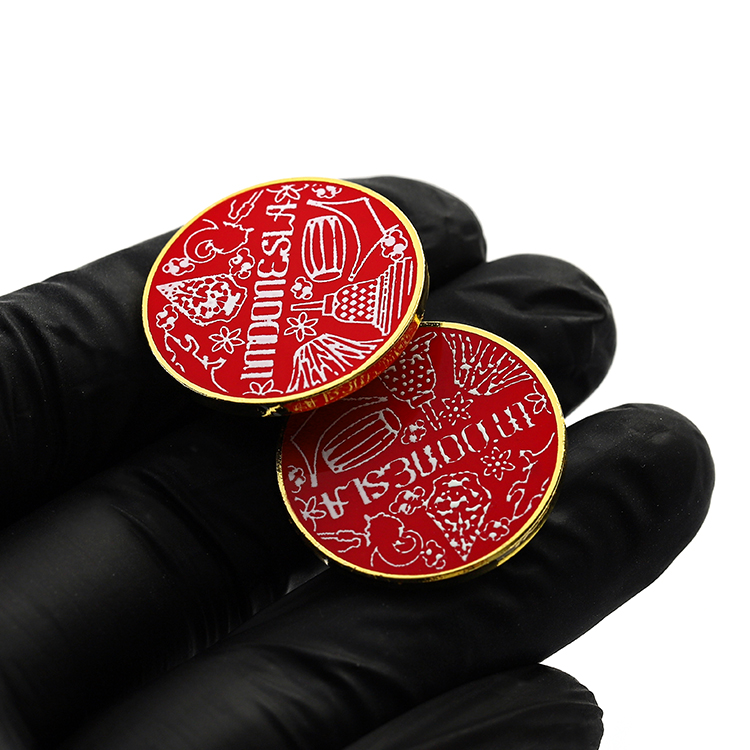 Printing Brass Round Metal Lapel Pins for Suit