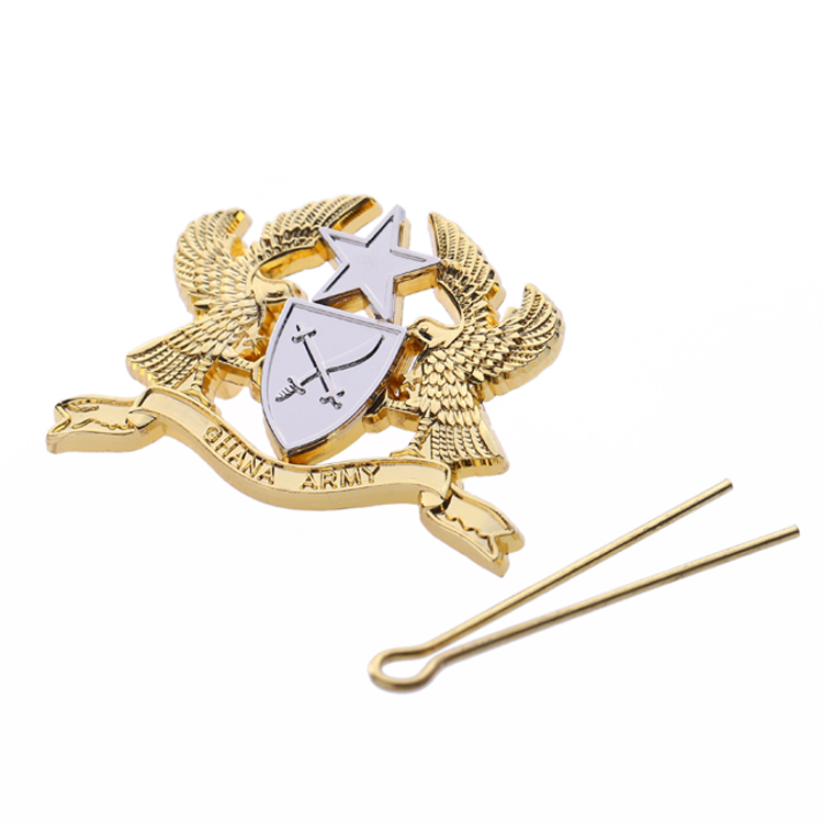 Die Struck Metal Gold And Silver Duel Plating Eagle Pin