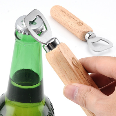 Fast Shipping Customized Wooden Handle Bottle Opener with Metal Head for Beer