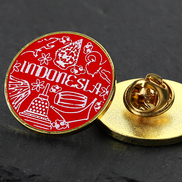 Printing Brass Round Metal Lapel Pins for Suit
