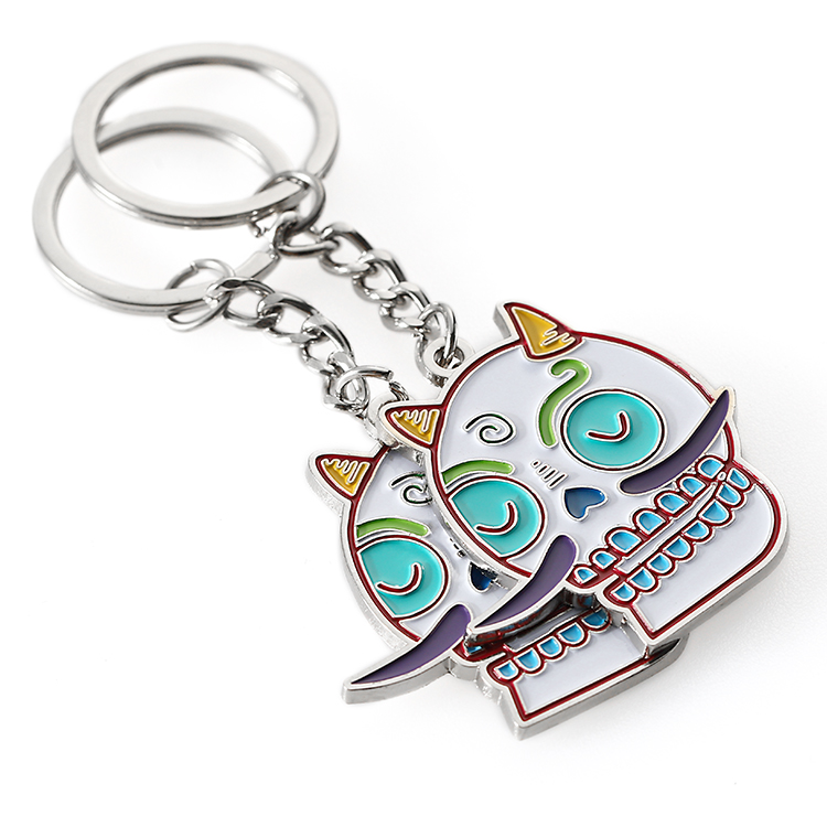 Soft Enamel Metal Alloy Cat Keychain for Gift