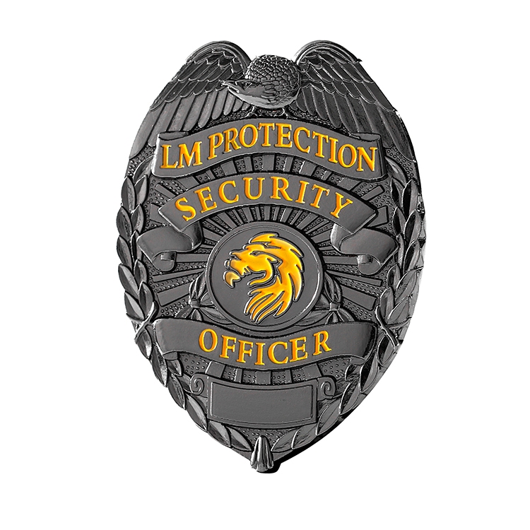 Custom Gold Alloy Eagle 3D Enamel Metal Security Badge