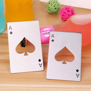 Custom Metal Steel And Black Poker Bottle Opener for Beer